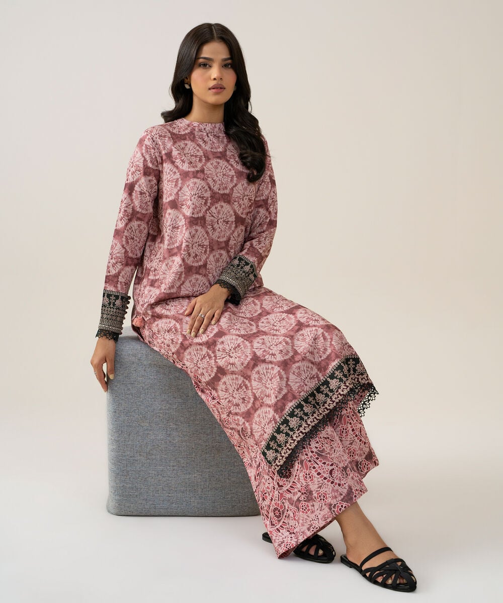 2 Piece - Printed Linen Suit — Sapphire