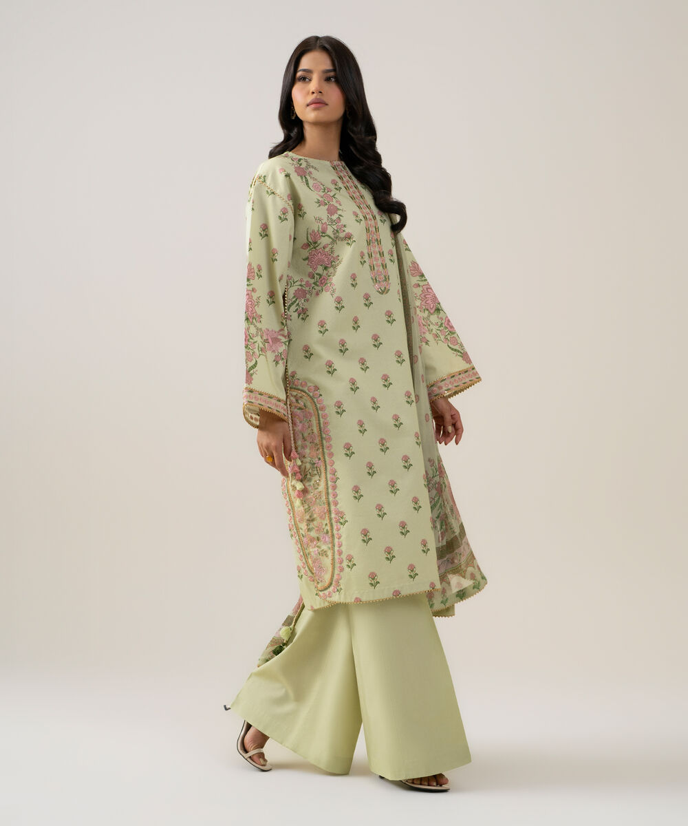 3 Piece - Embroidered Lawn Suit โ Sapphire view 3