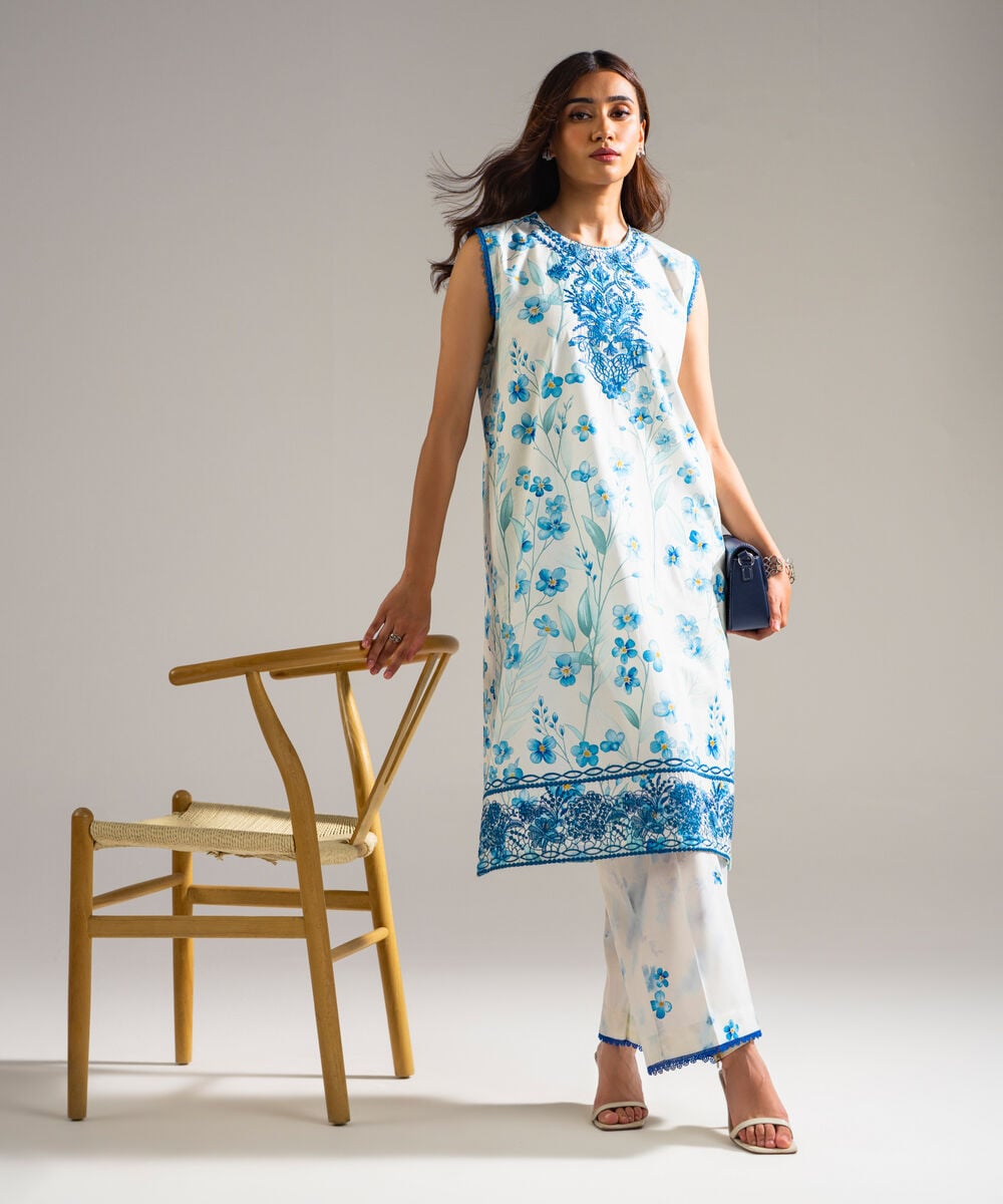 Printed Cambric Culottes — Sapphire