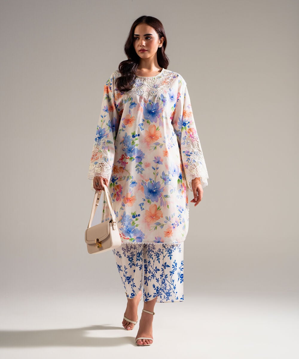 Printed Cambric Culottes — Sapphire