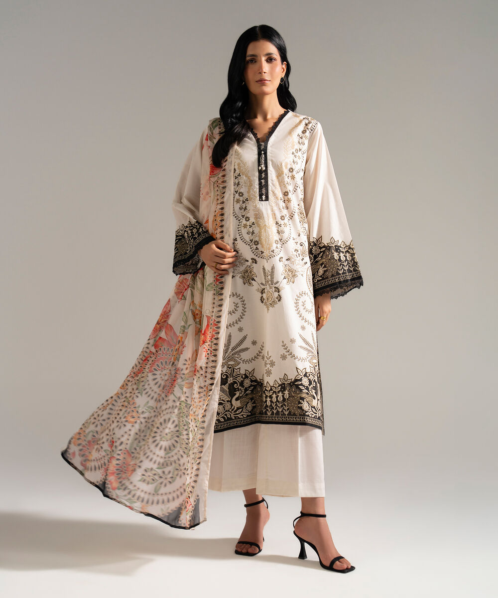 3 Piece - Printed Lawn Suit โ Sapphire view 3