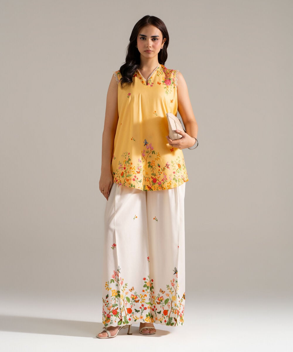 2 Piece - Printed Cotton Viscose Suit — Sapphire