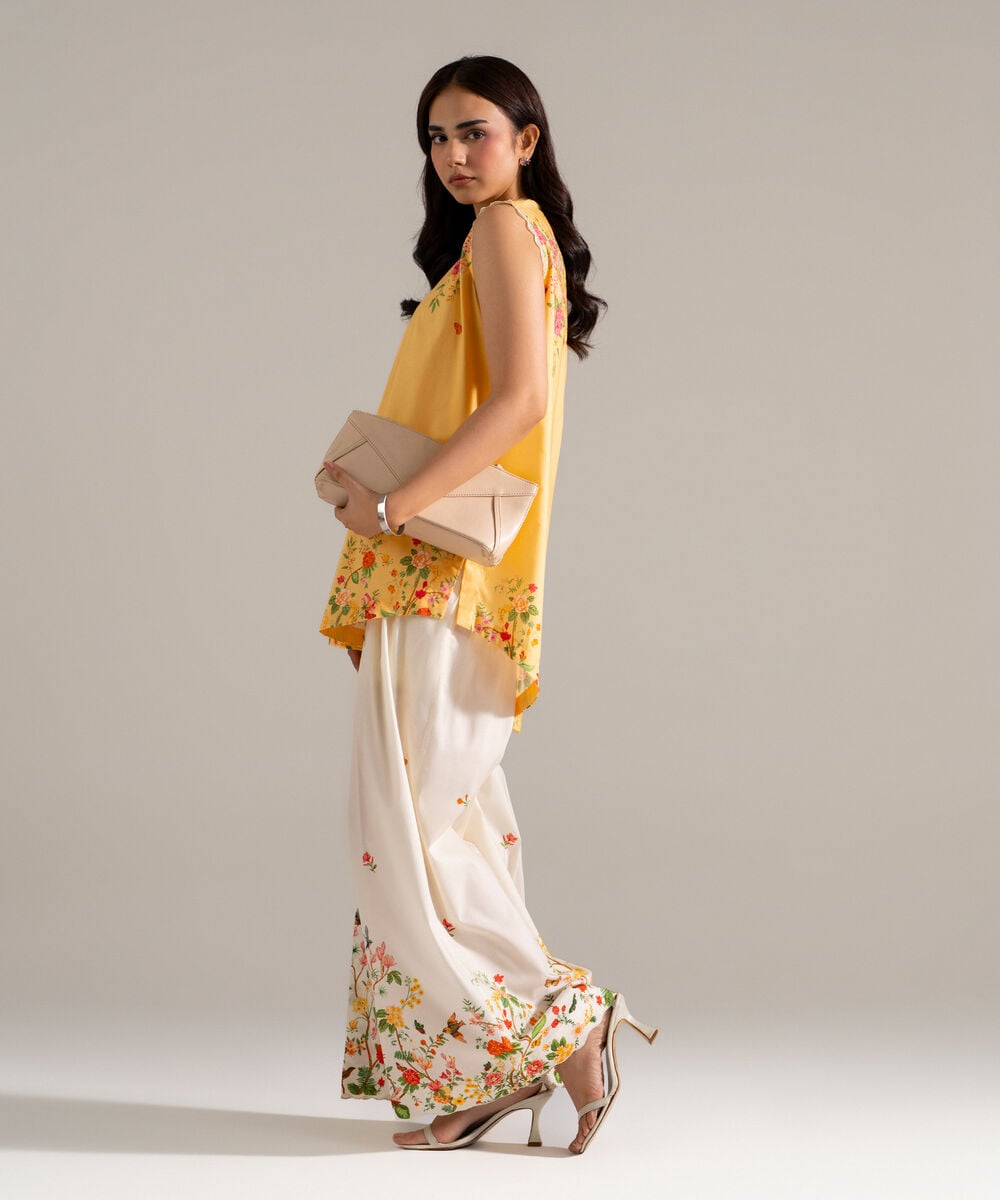 2 Piece - Printed Cotton Viscose Suit — Sapphire view 3