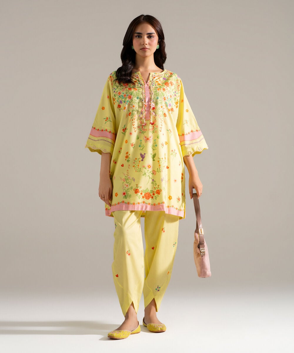 2 Piece - Printed Cotton Viscose Suit — Sapphire