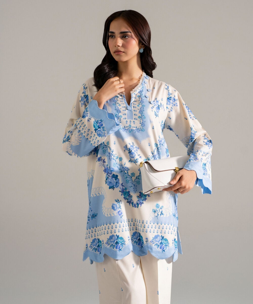 2 Piece - Printed Cotton Viscose Suit — Sapphire