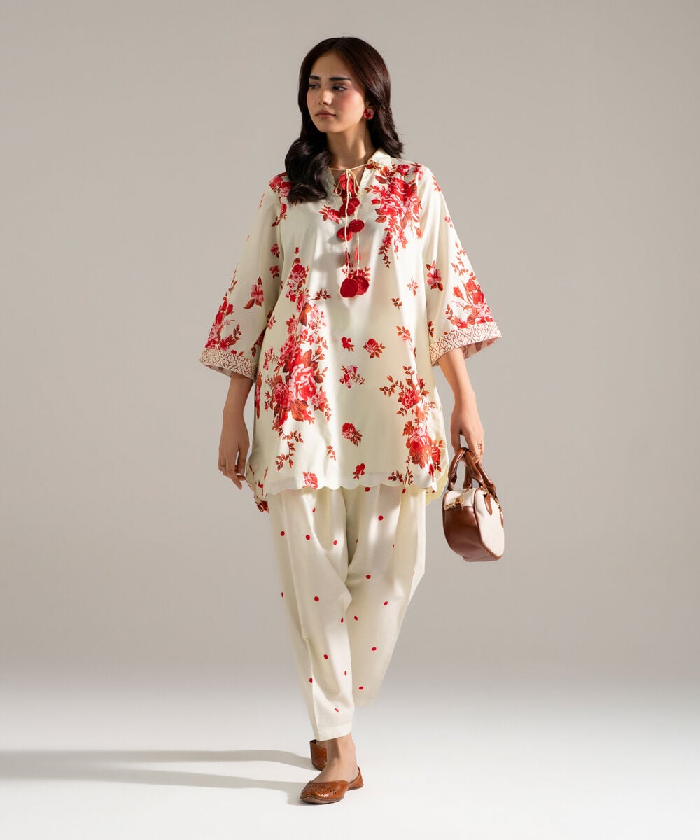 2 Piece - Printed Cotton Viscose Suit — Sapphire