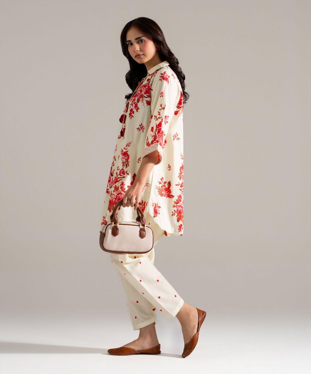 2 Piece - Printed Cotton Viscose Suit — Sapphire view 3