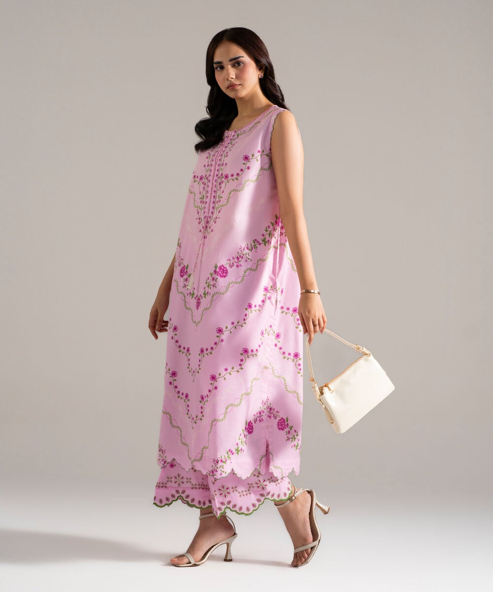 2 Piece - Printed Cotton Viscose Suit — Sapphire view 3