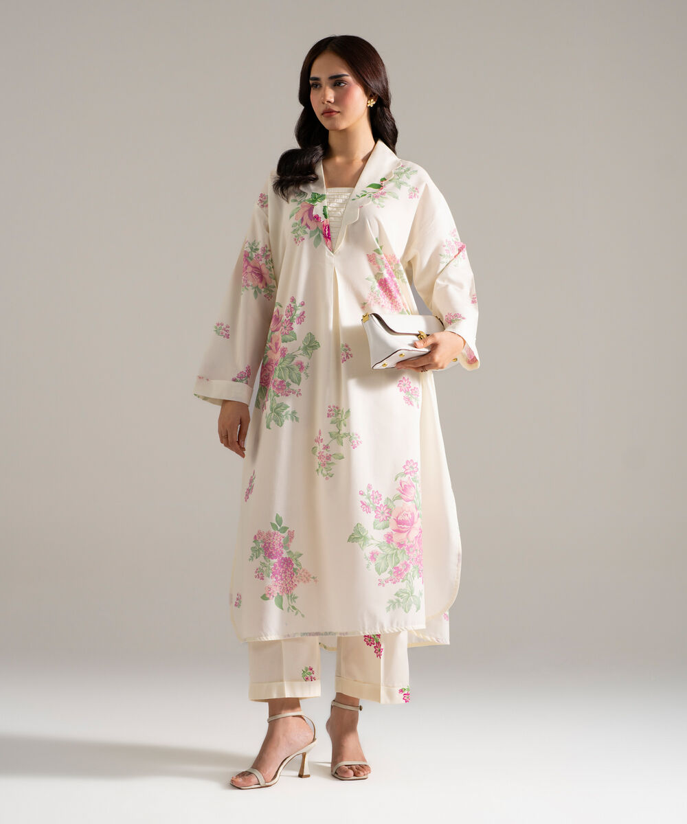 2 Piece - Printed Cotton Viscose Suit — Sapphire view 3