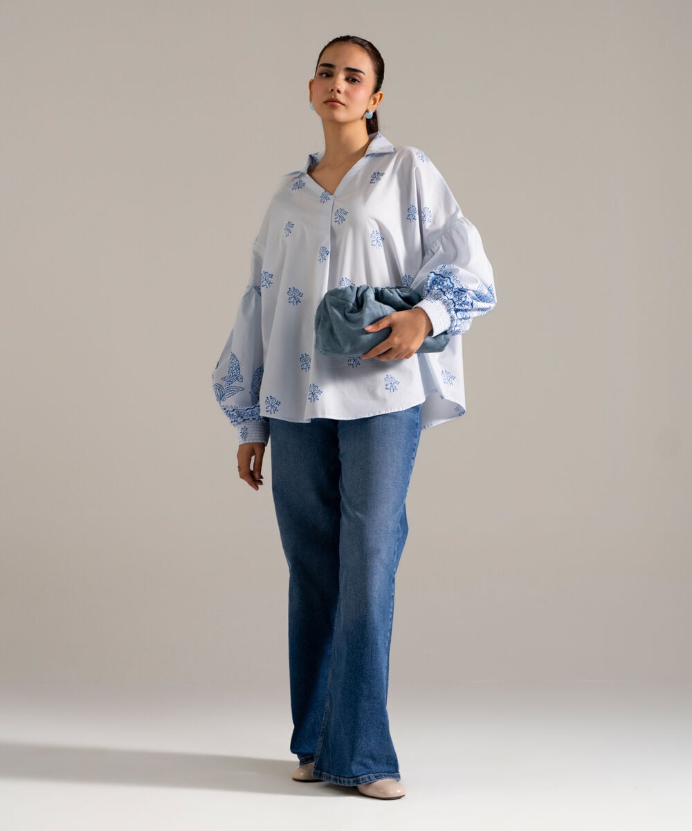 Block Printed Lawn Shirt โ Sapphire view 3