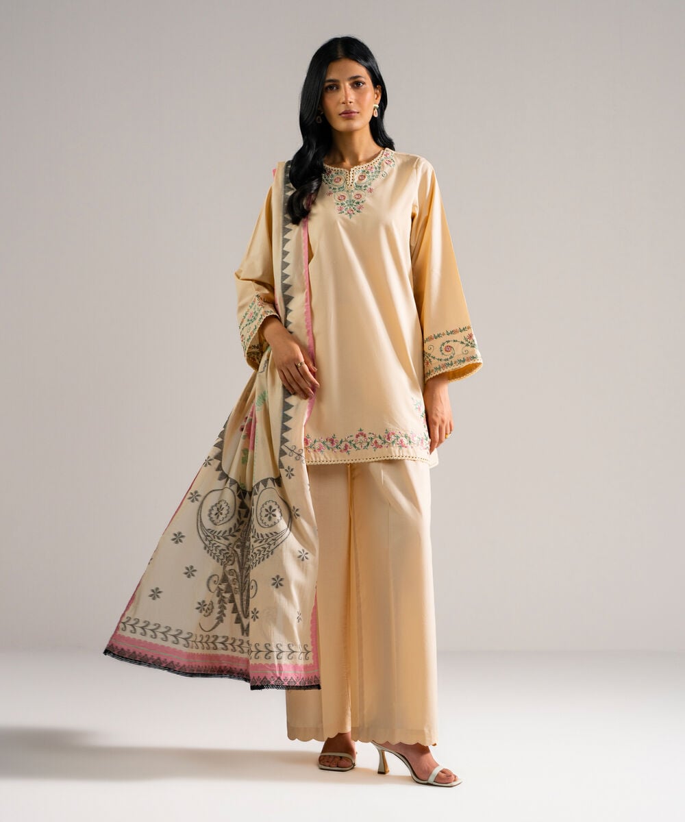 Printed Jacquard Dupatta — Sapphire