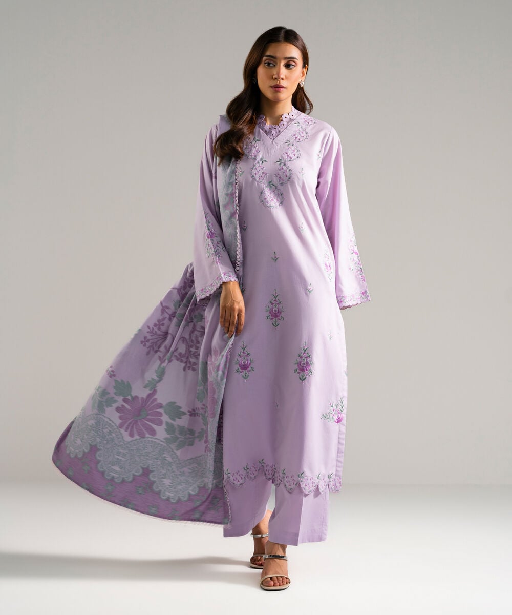 Printed Jacquard Dupatta — Sapphire