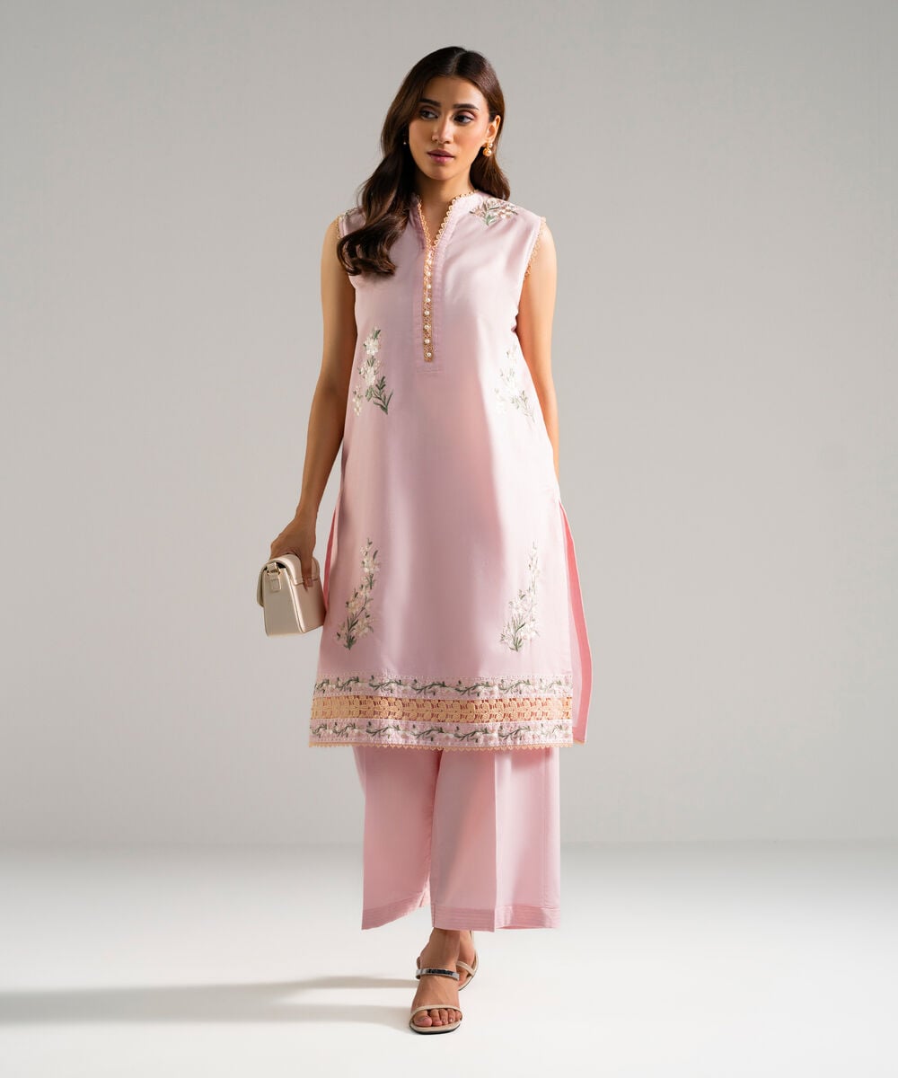 2 Piece - Embroidered Cambric Suit — Sapphire view 3