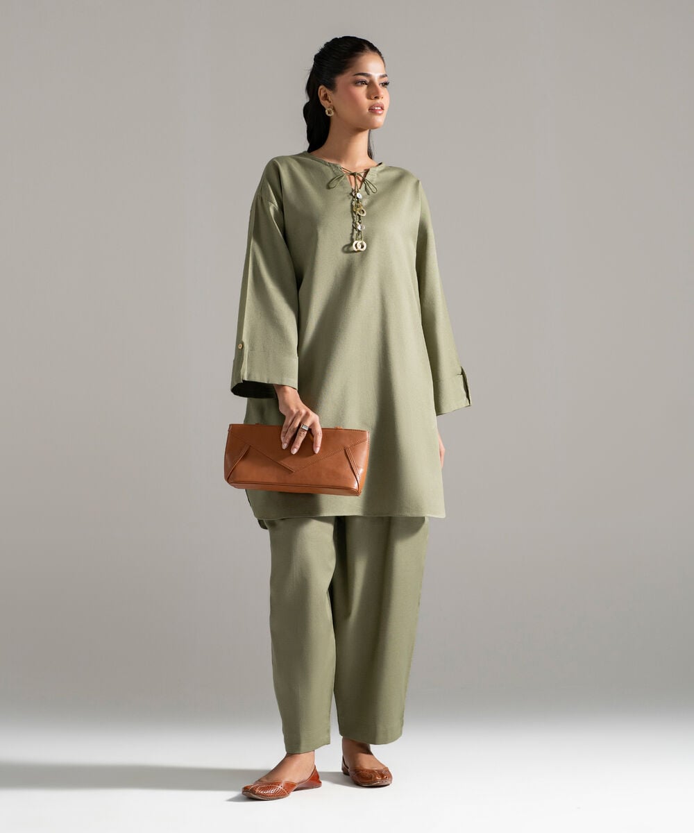 2 Piece - Solid Cotton Linen Suit — Sapphire