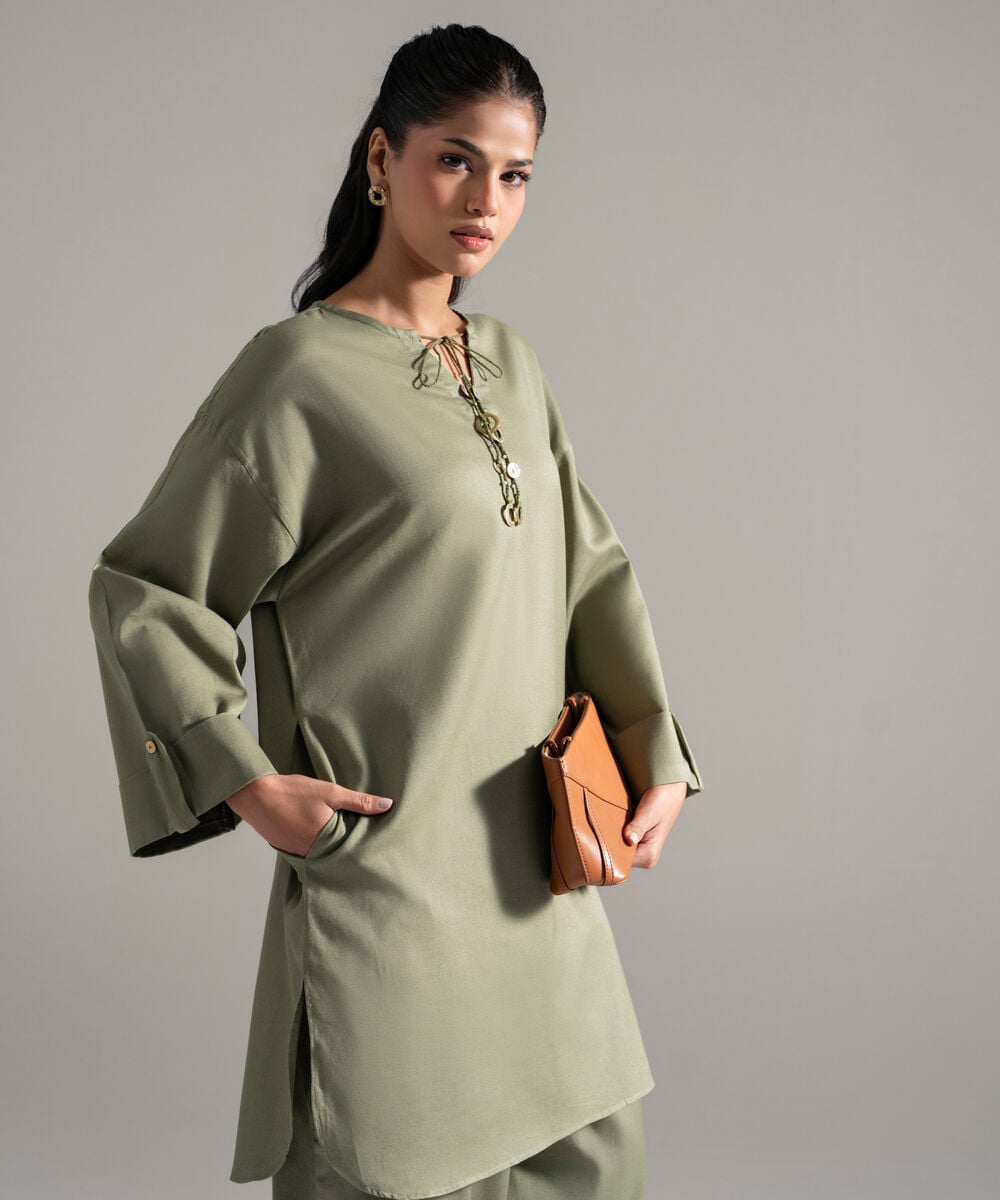 2 Piece - Solid Cotton Linen Suit — Sapphire view 3