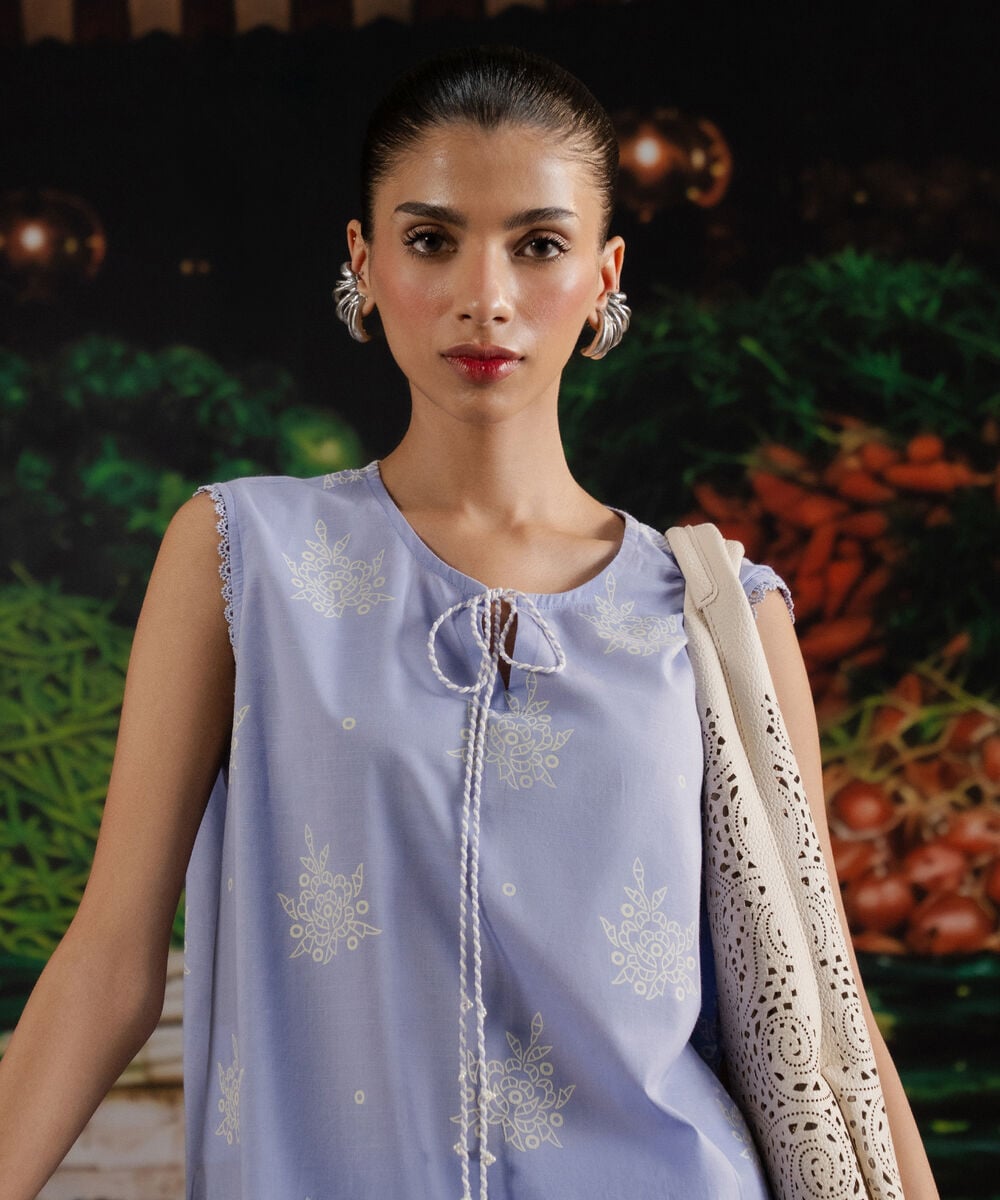 2 Piece - Printed Lawn Suit — Sapphire view 3