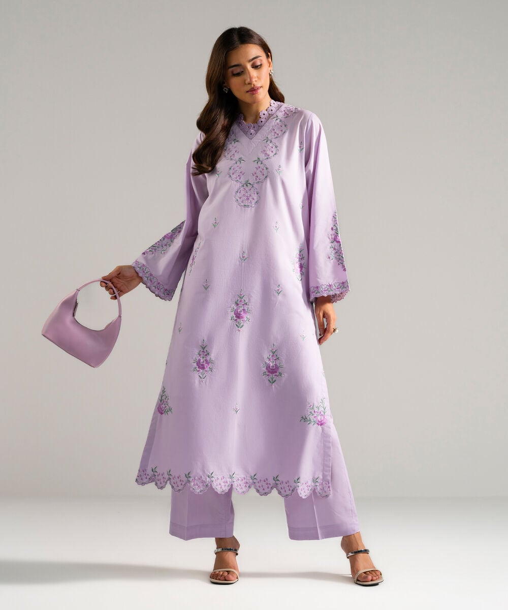 2 Piece - Embroidered Cambric Suit — Sapphire view 3