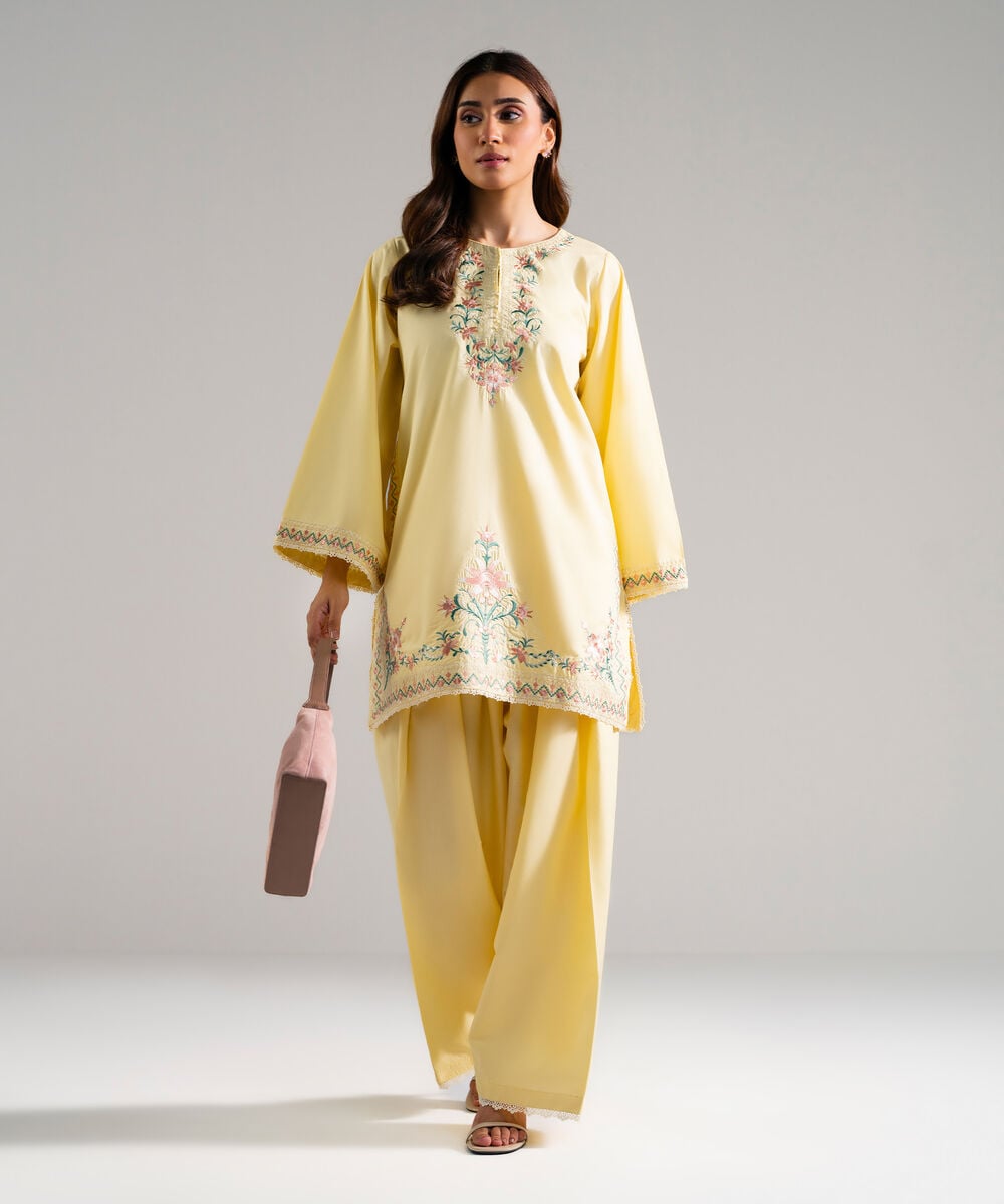 2 Piece - Embroidered Cambric Suit — Sapphire view 3