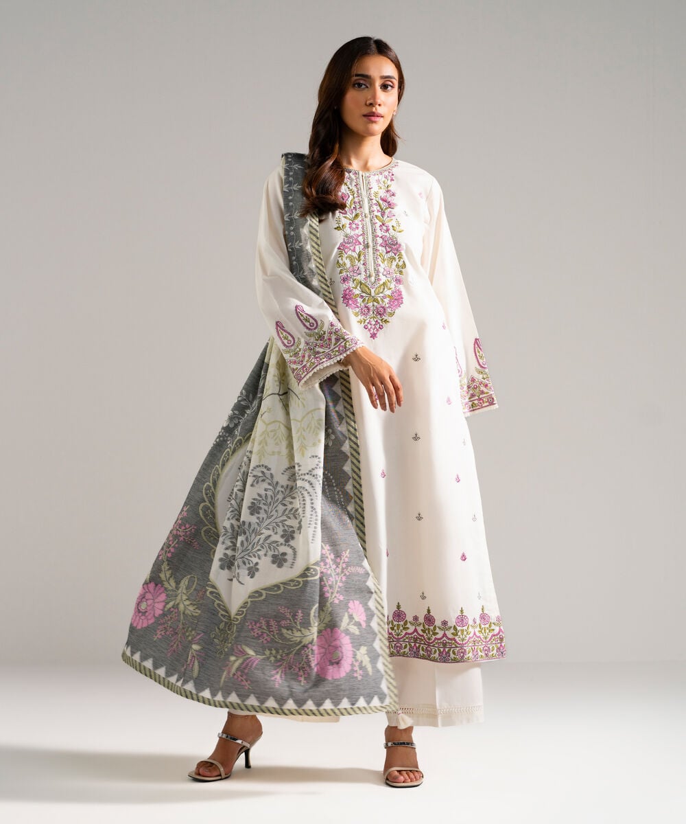 2 Piece - Embroidered Cambric Suit — Sapphire view 3