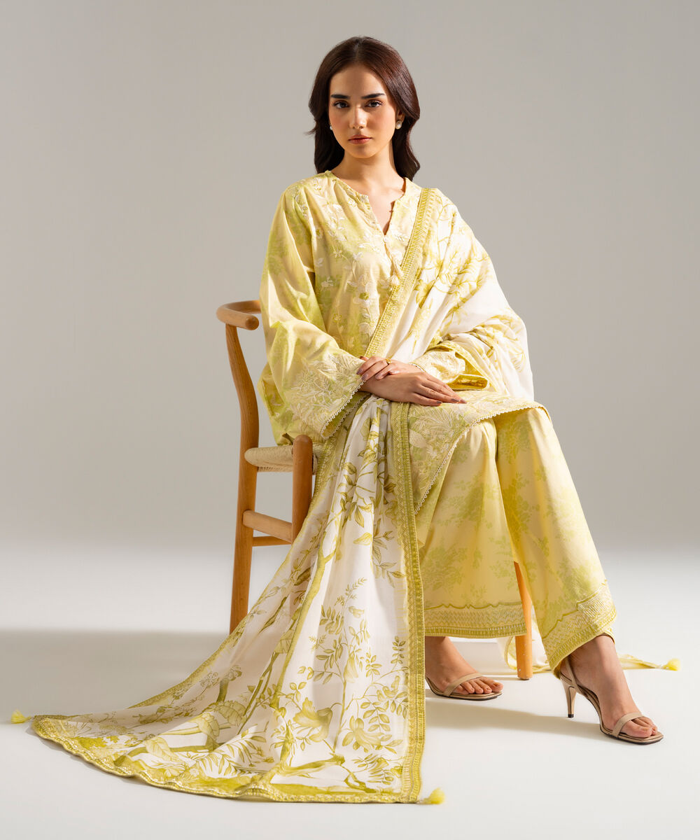 3 Piece - Embroidered Lawn Suit — Sapphire