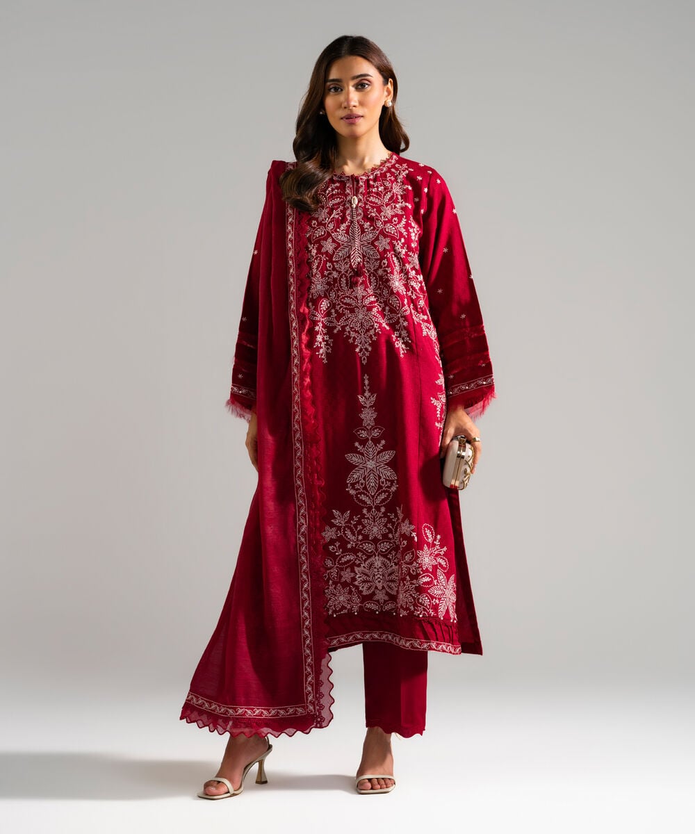 3 Piece - Embroidered Viscose Suit — Sapphire view 3