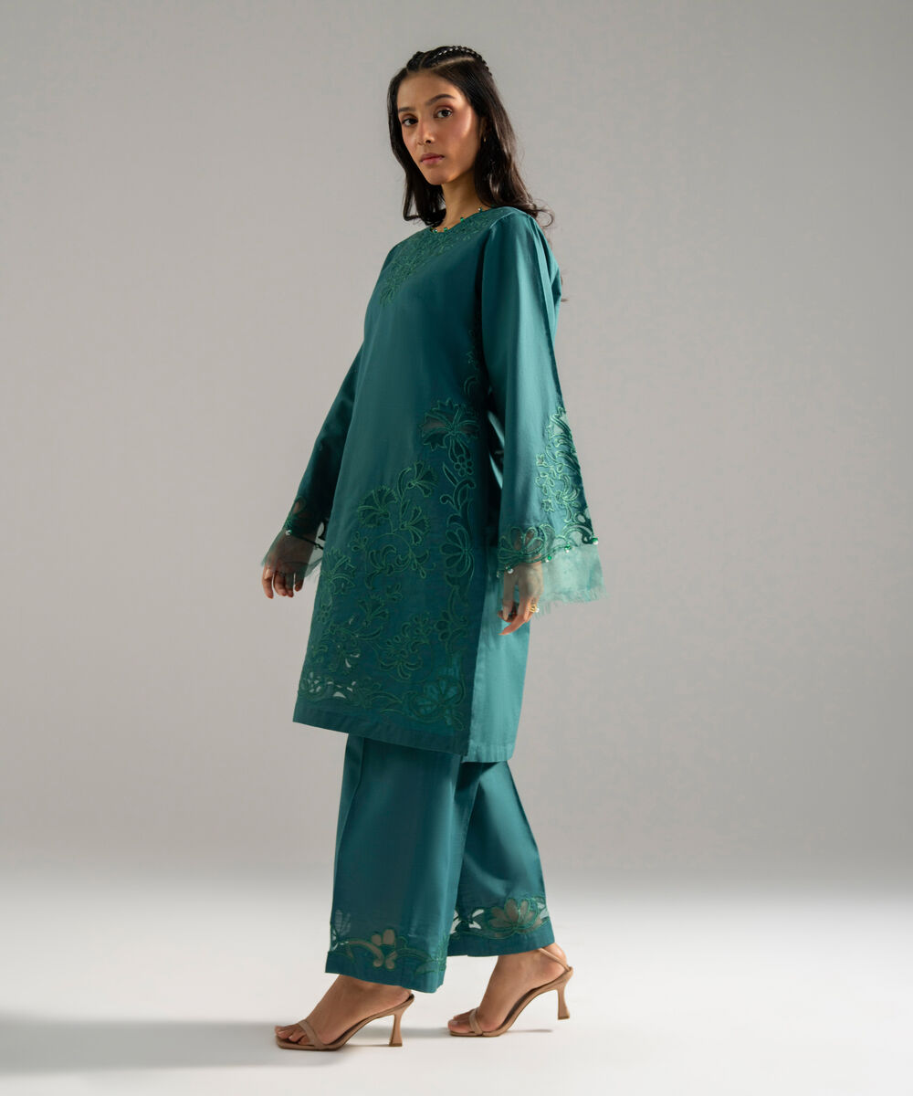2 Piece - Embroidered Crosshatch Suit — Sapphire view 3