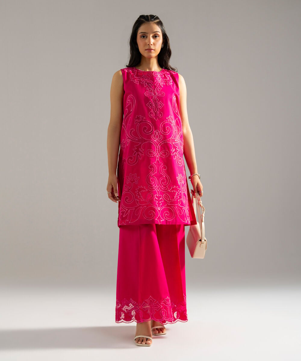 2 Piece - Embroidered Crosshatch Suit — Sapphire