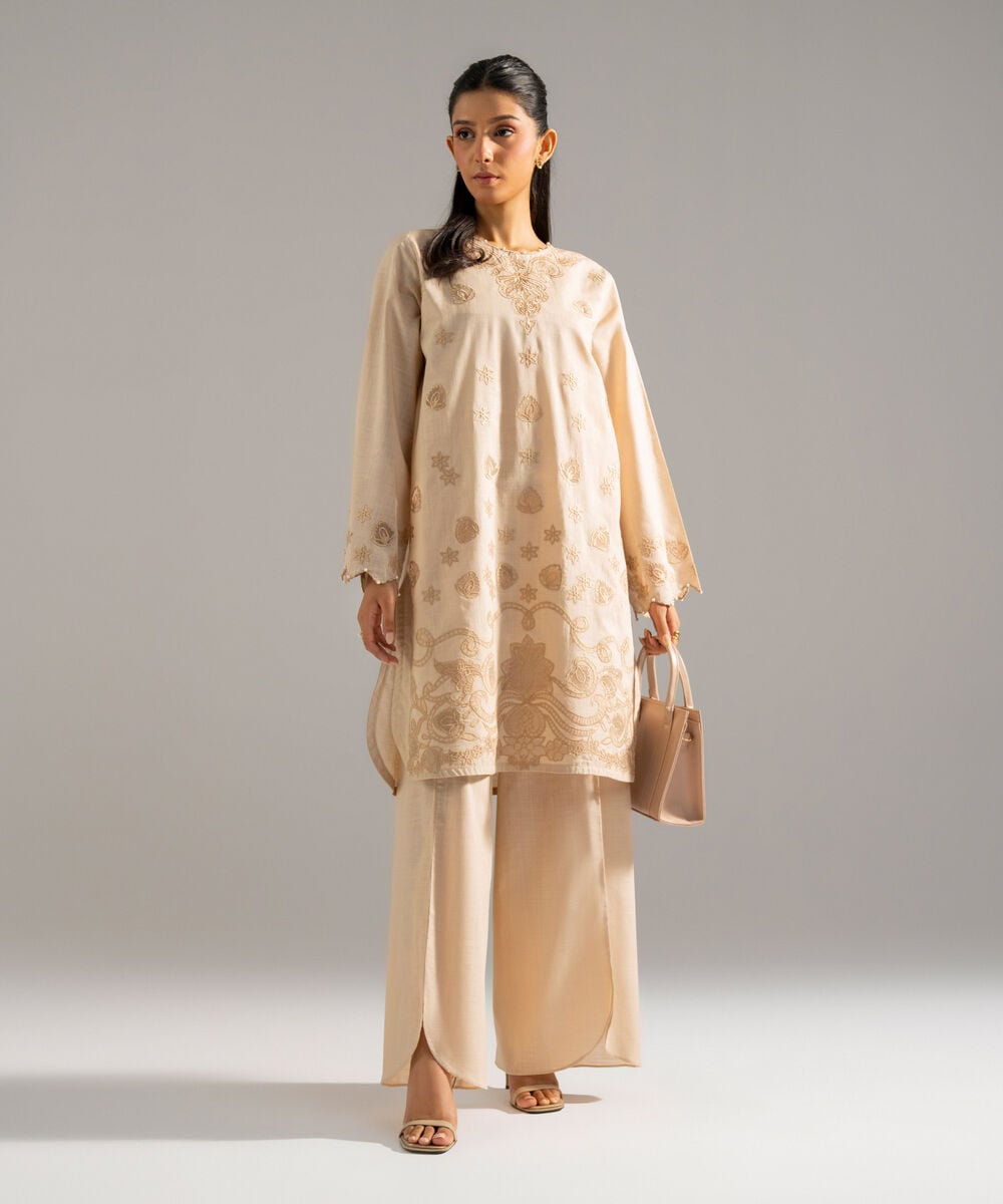 2 Piece - Embroidered Crosshatch Suit — Sapphire