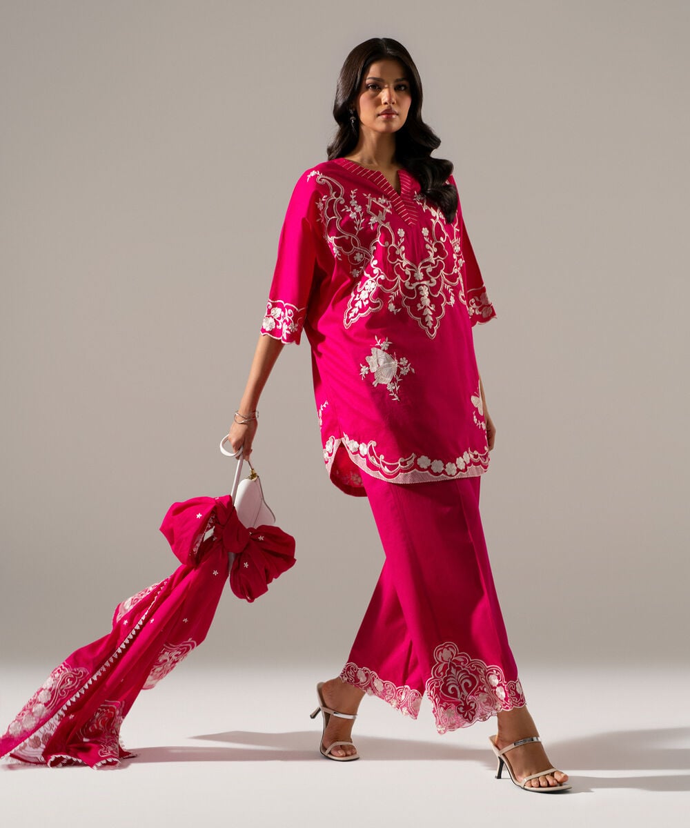 3 Piece - Embroidered Lawn Suit — Sapphire view 3