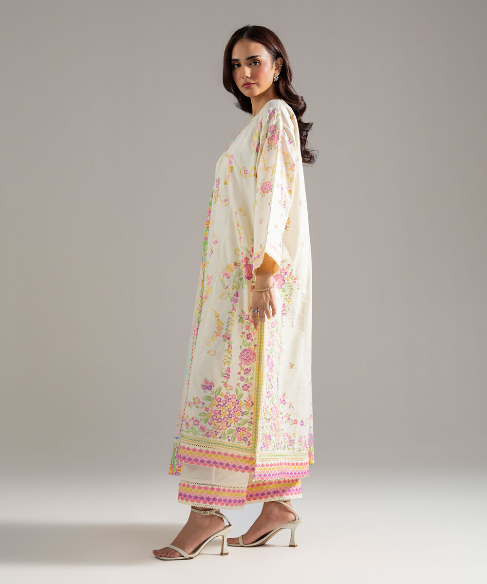 3 Piece - Embroidered Cambric Suit — Sapphire view 3