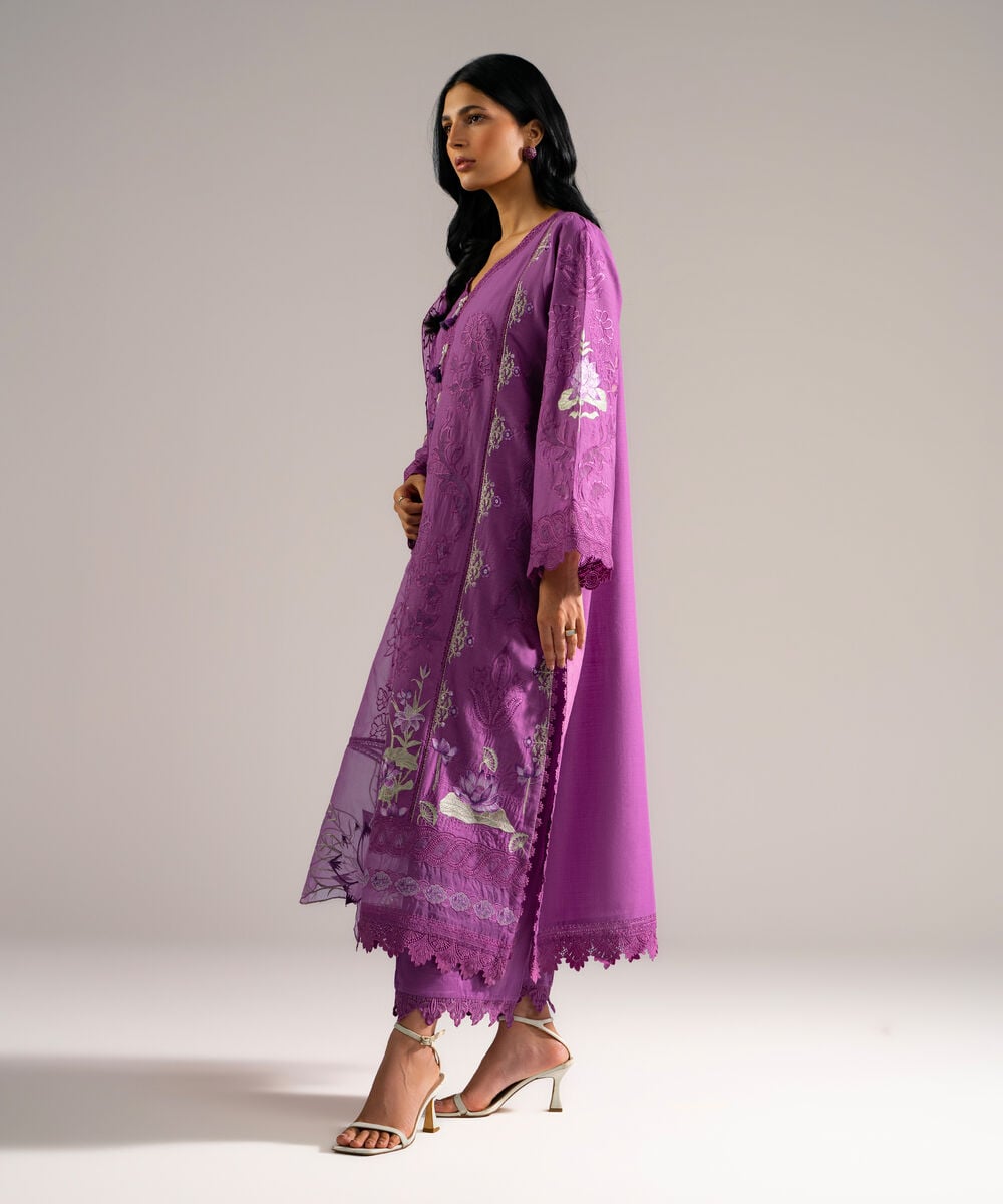 3 Piece - Embroidered Crosshatch Suit — Sapphire view 3