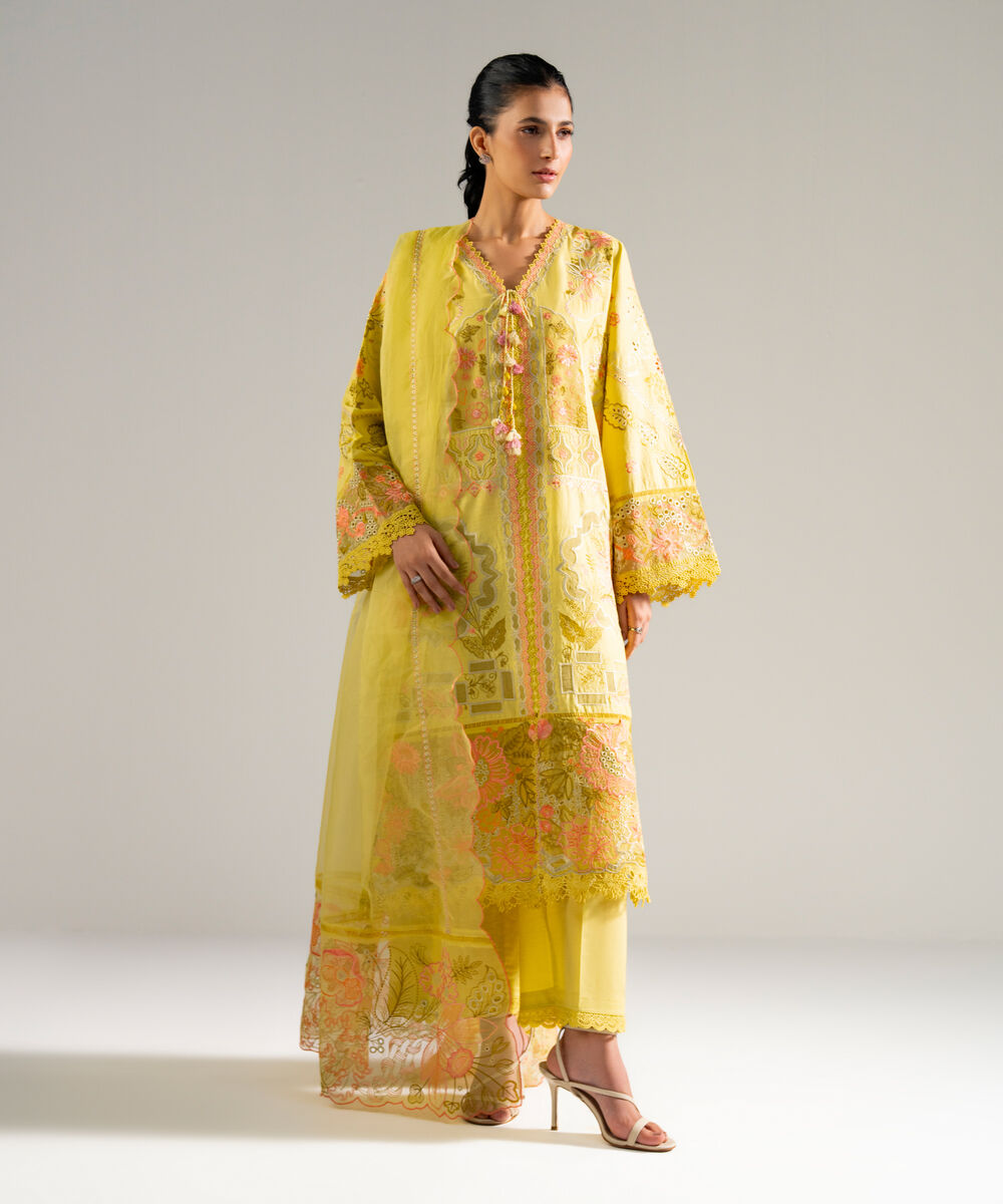 3 Piece - Embroidered Crosshatch Suit — Sapphire