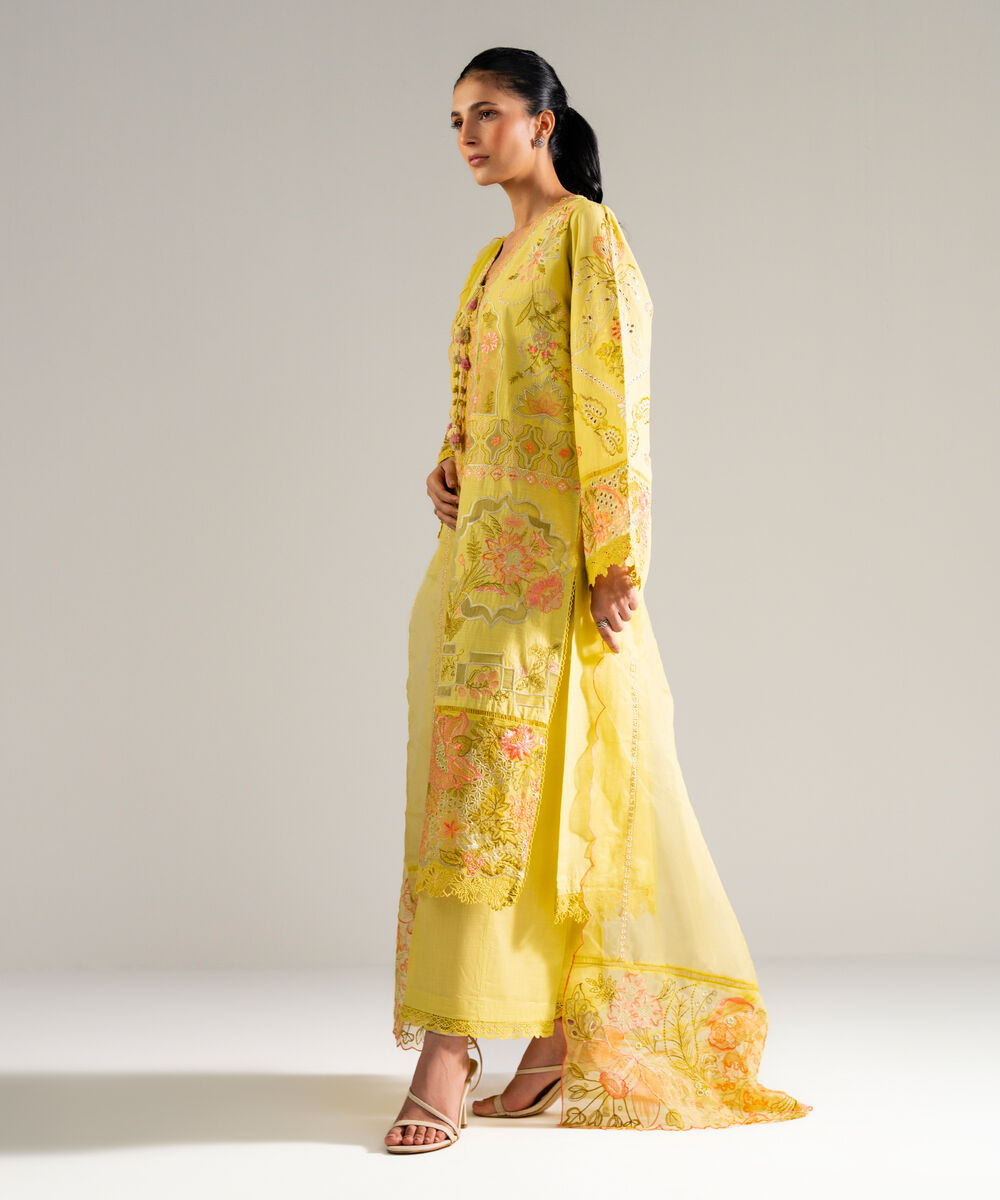 3 Piece - Embroidered Crosshatch Suit โ Sapphire view 3