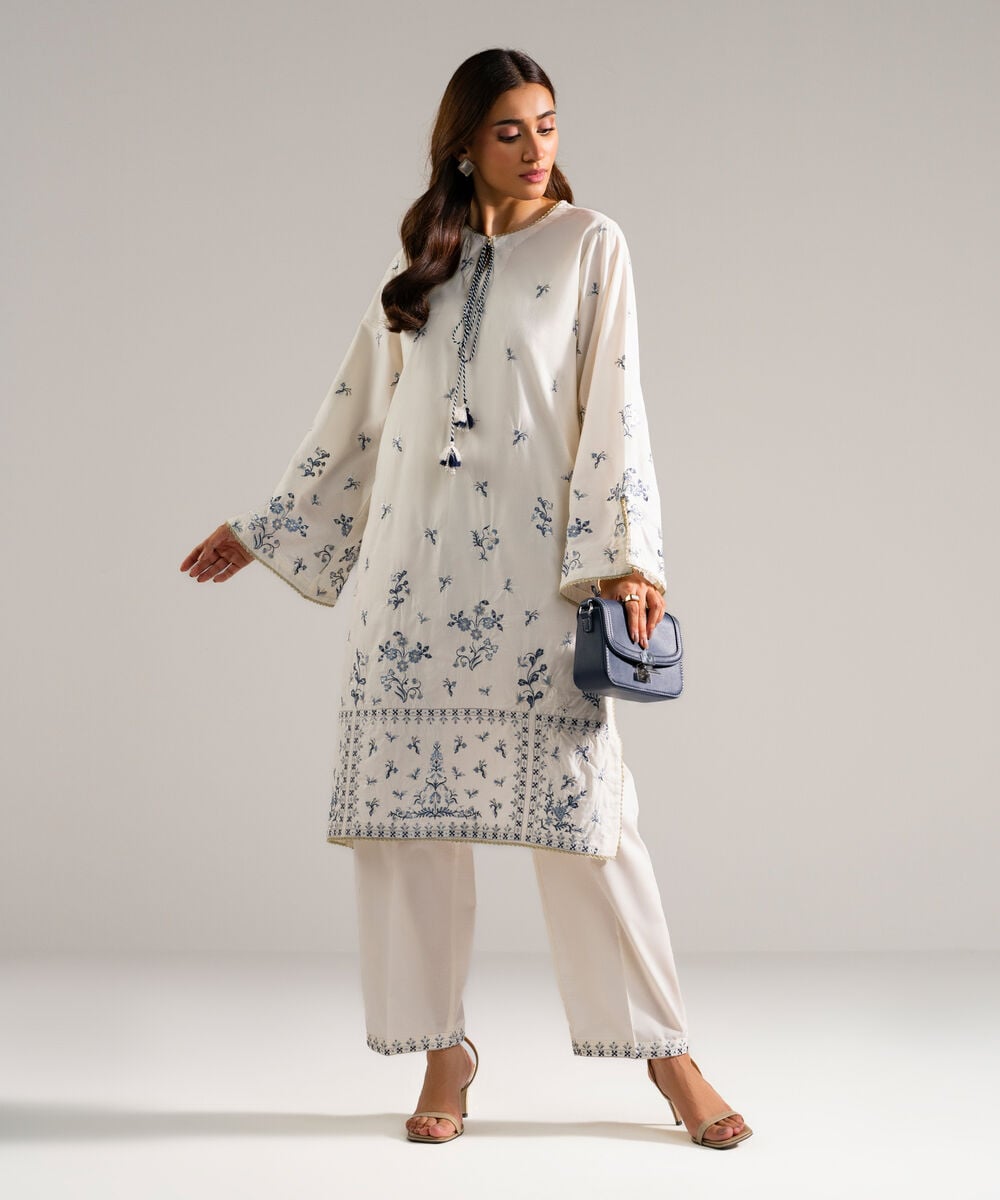Printed Jacquard Dupatta — Sapphire