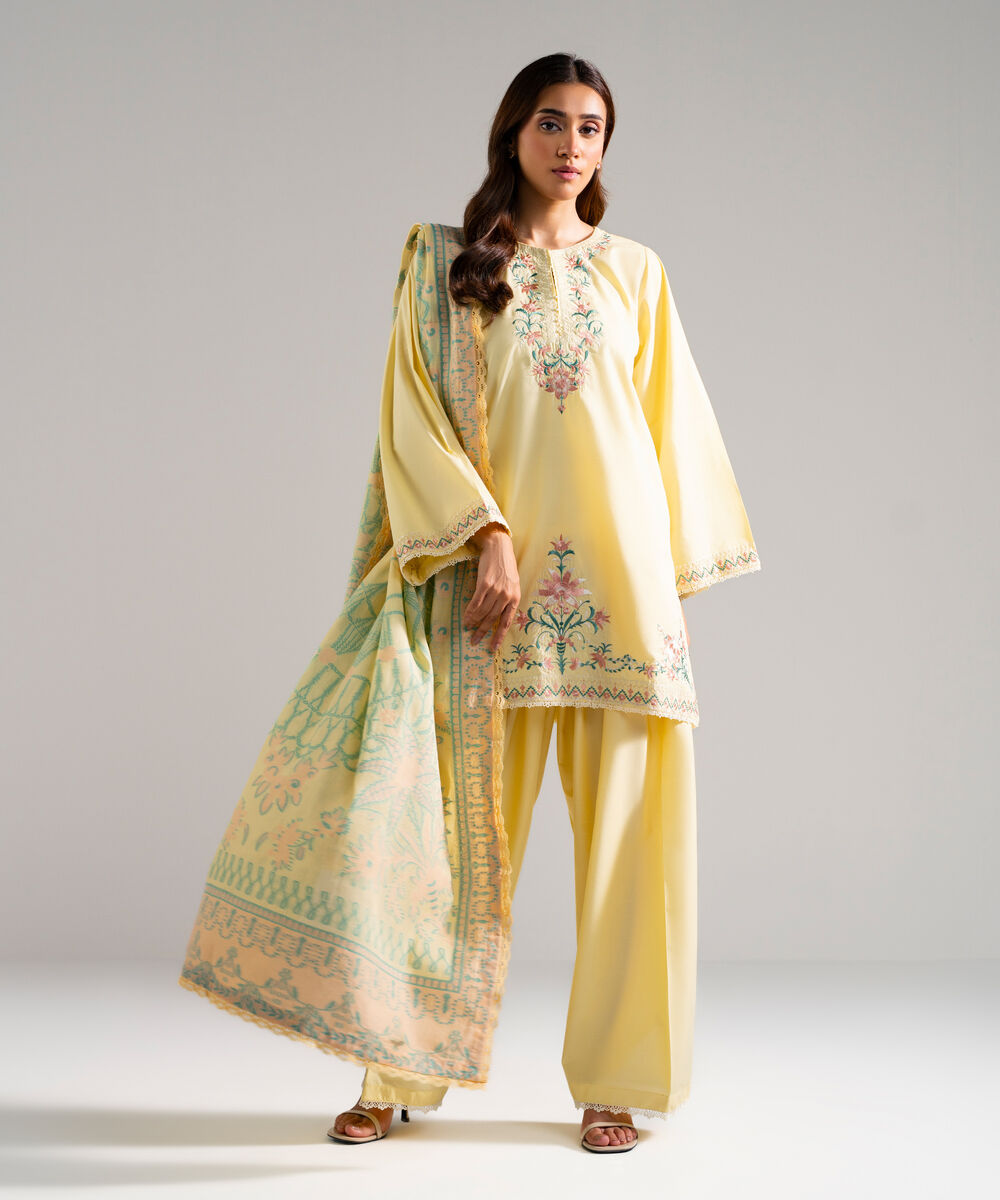 Printed Jacquard Dupatta — Sapphire