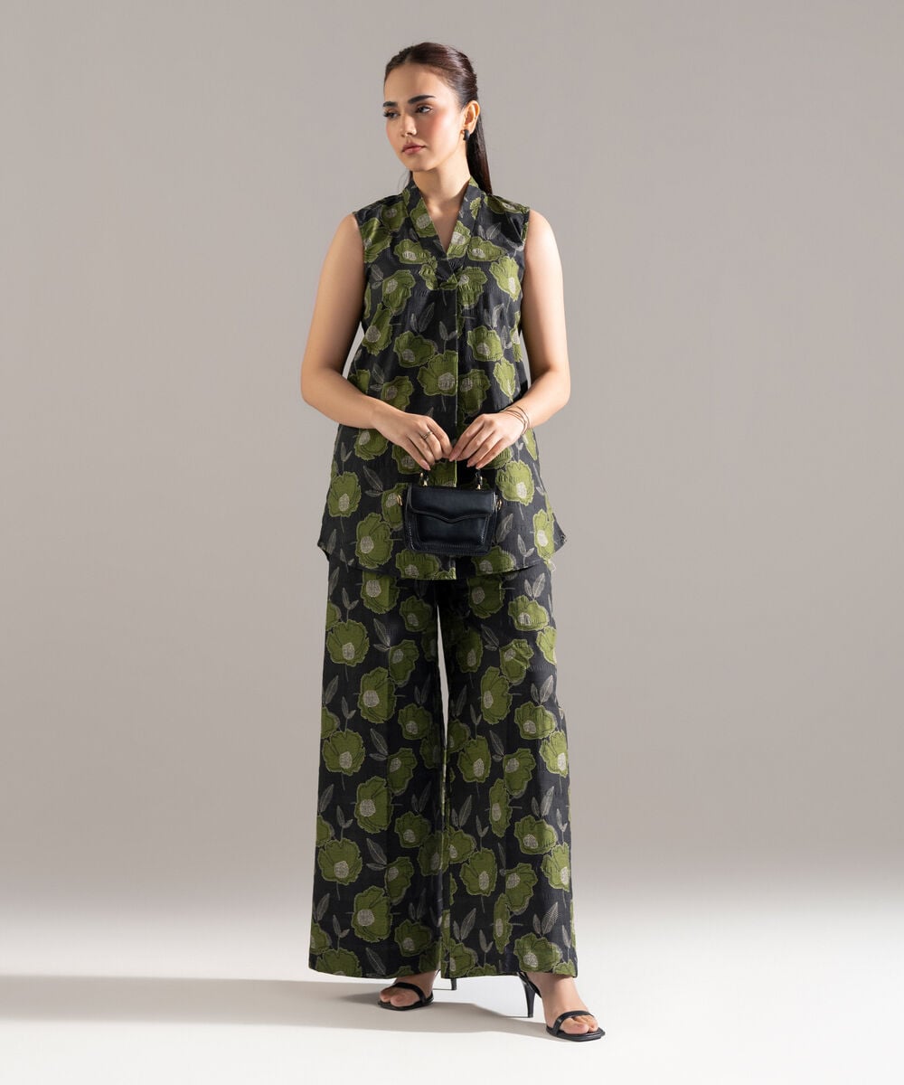 2 Piece - Printed Seersucker Suit — Sapphire