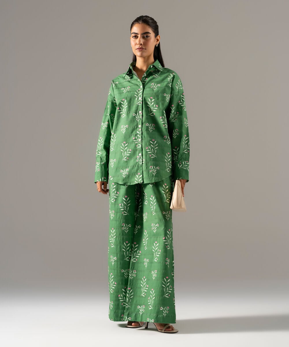 2 Piece - Printed Seersucker Suit — Sapphire