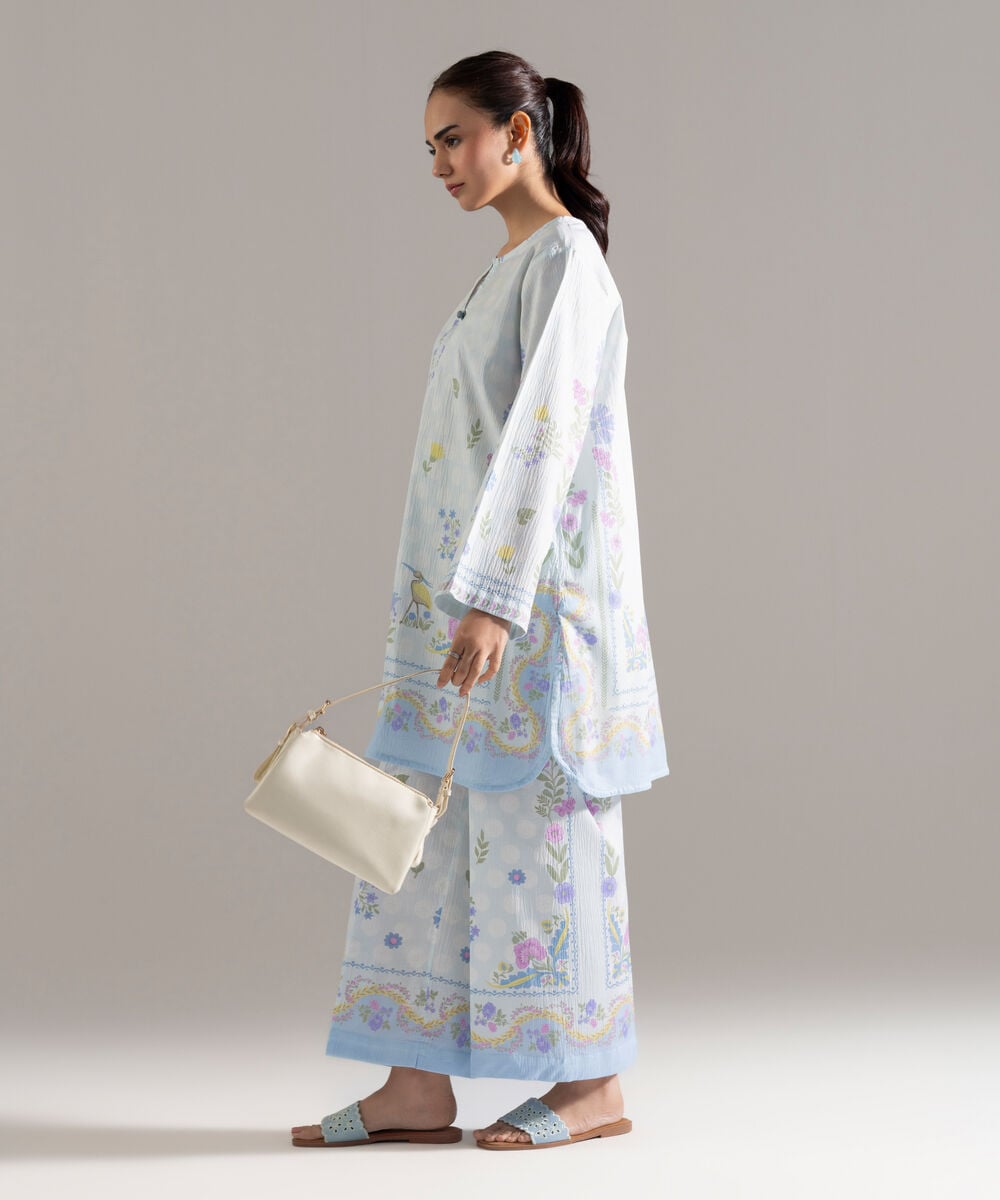 2 Piece - Printed Seersucker Suit โ Sapphire view 3