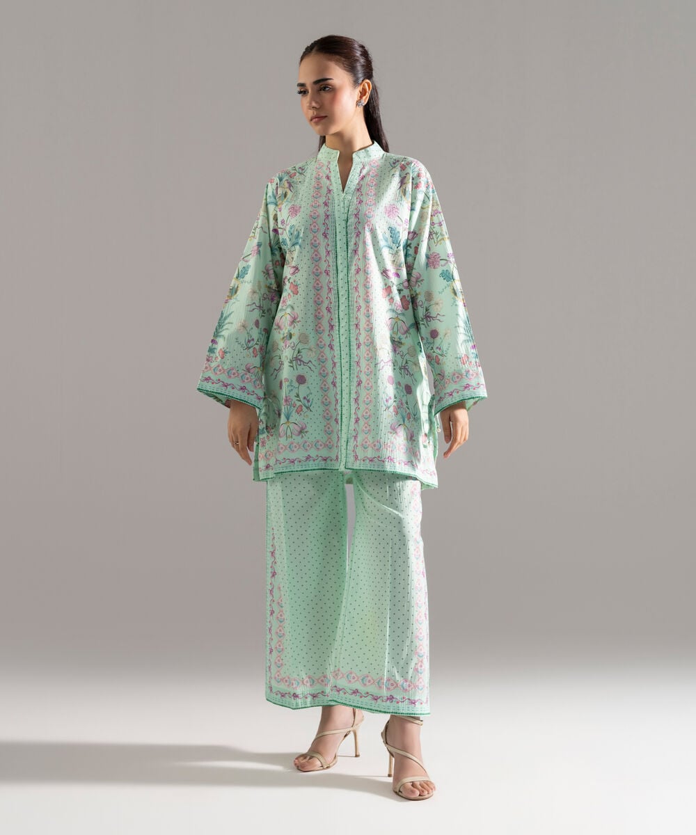 2 Piece - Printed Seersucker Suit — Sapphire