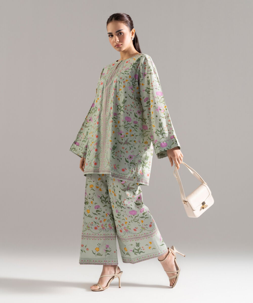 2 Piece - Printed Seersucker Suit — Sapphire