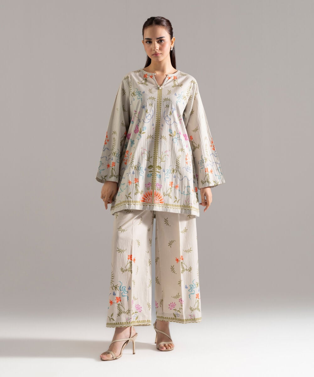 2 Piece - Printed Seersucker Suit — Sapphire