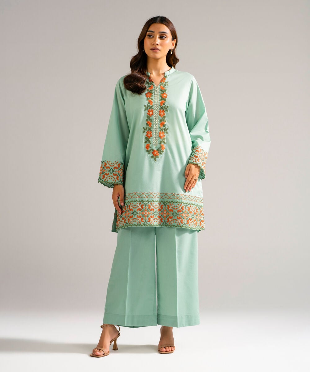 Solid Cambric Culottes โ Sapphire view 3