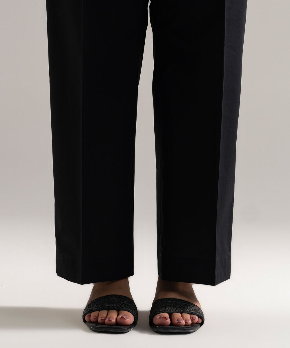 Solid Cambric Straight Pants โ Sapphire view 3