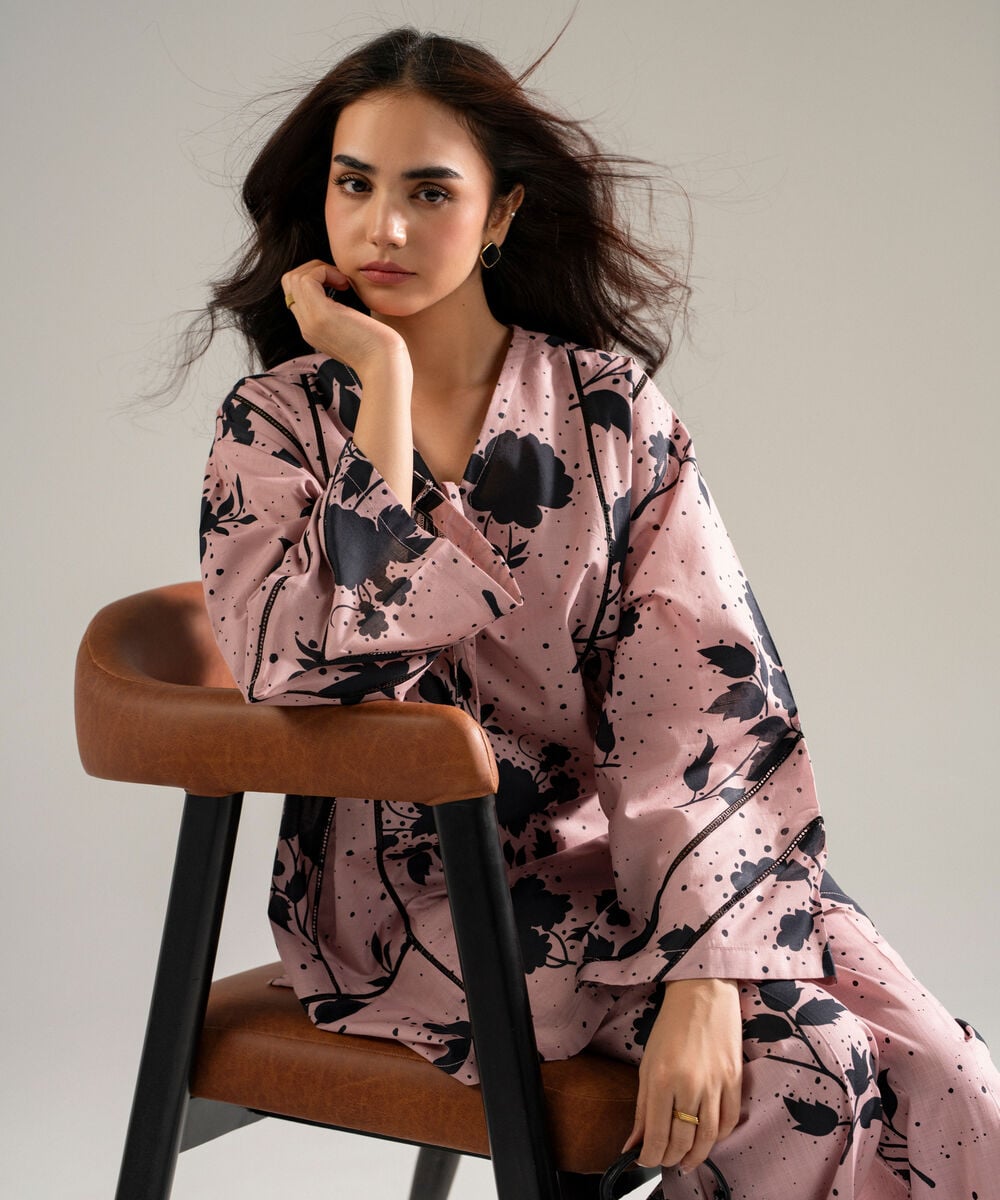 Printed Crosshatch Culottes โ Sapphire view 3