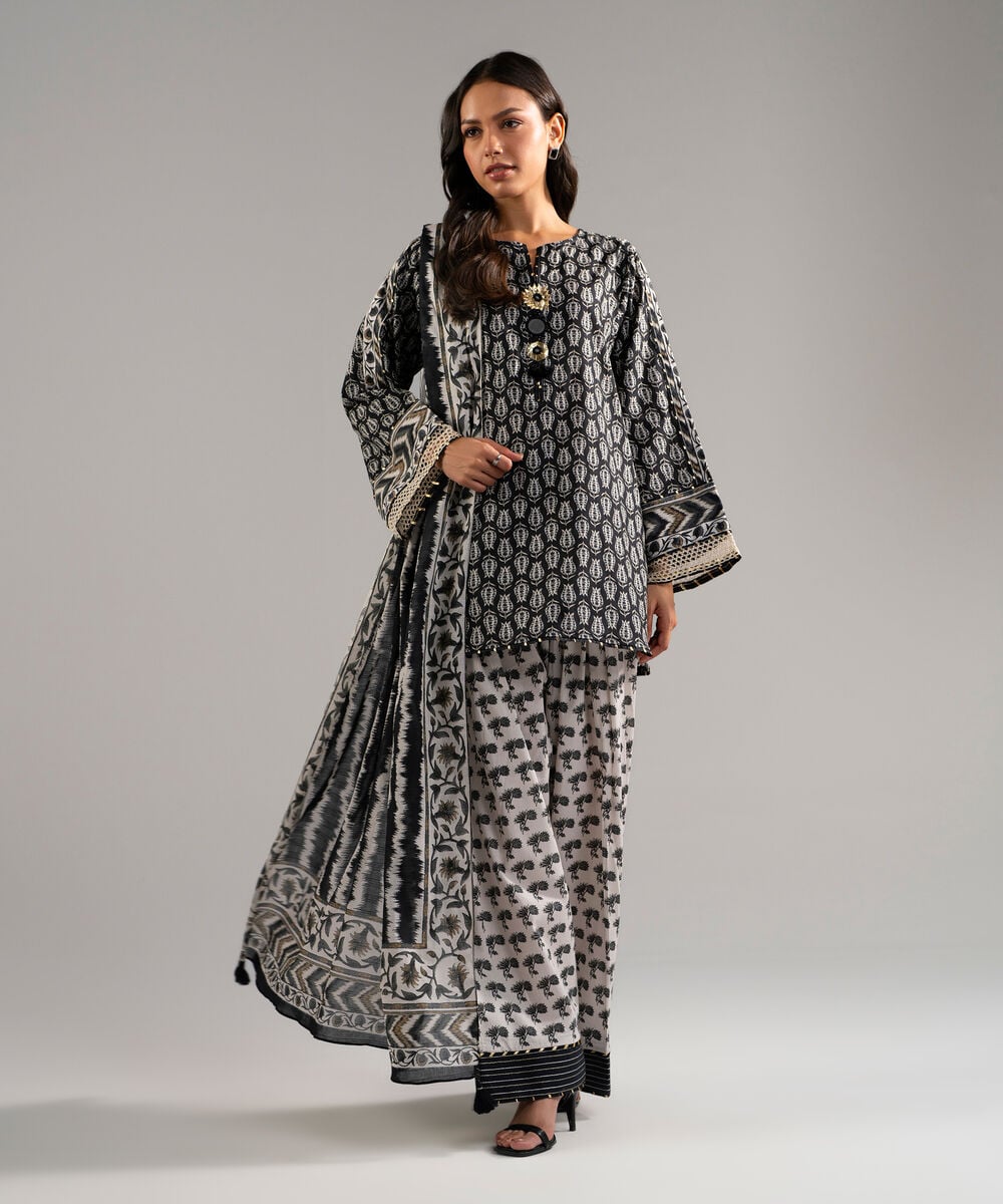 2 Piece - Printed Dobby Suit โ Sapphire view 3