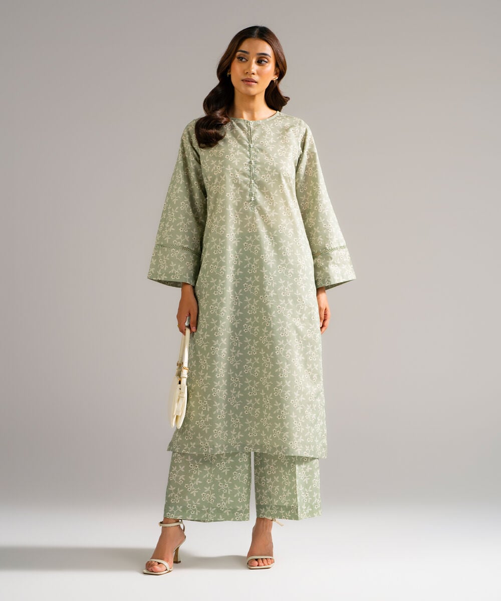Printed Zari Lawn Shirt โ Sapphire view 3