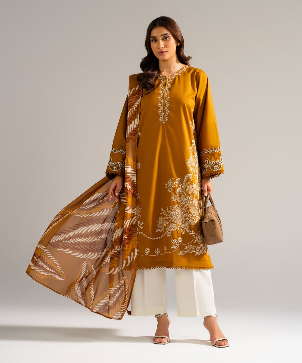 2 Piece - Embroidered Lawn Suit — Sapphire