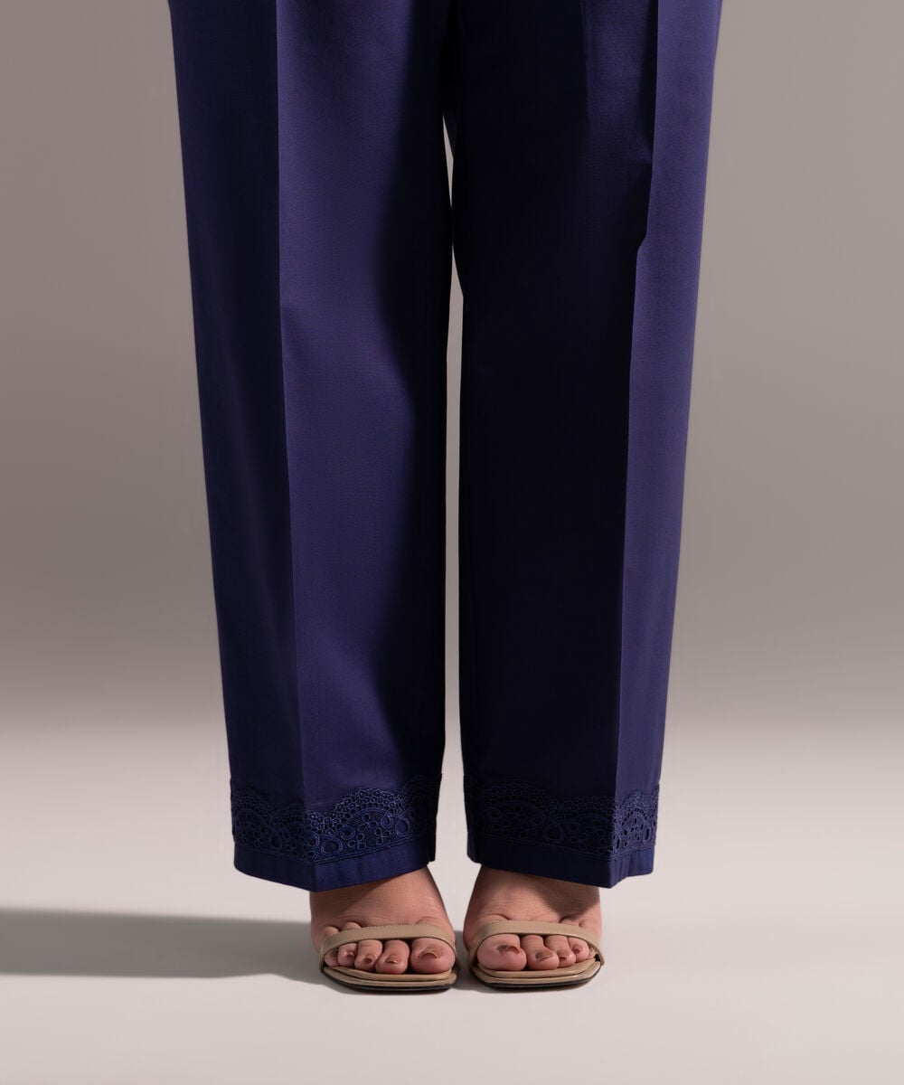 Solid Cambric Culottes โ Sapphire view 3