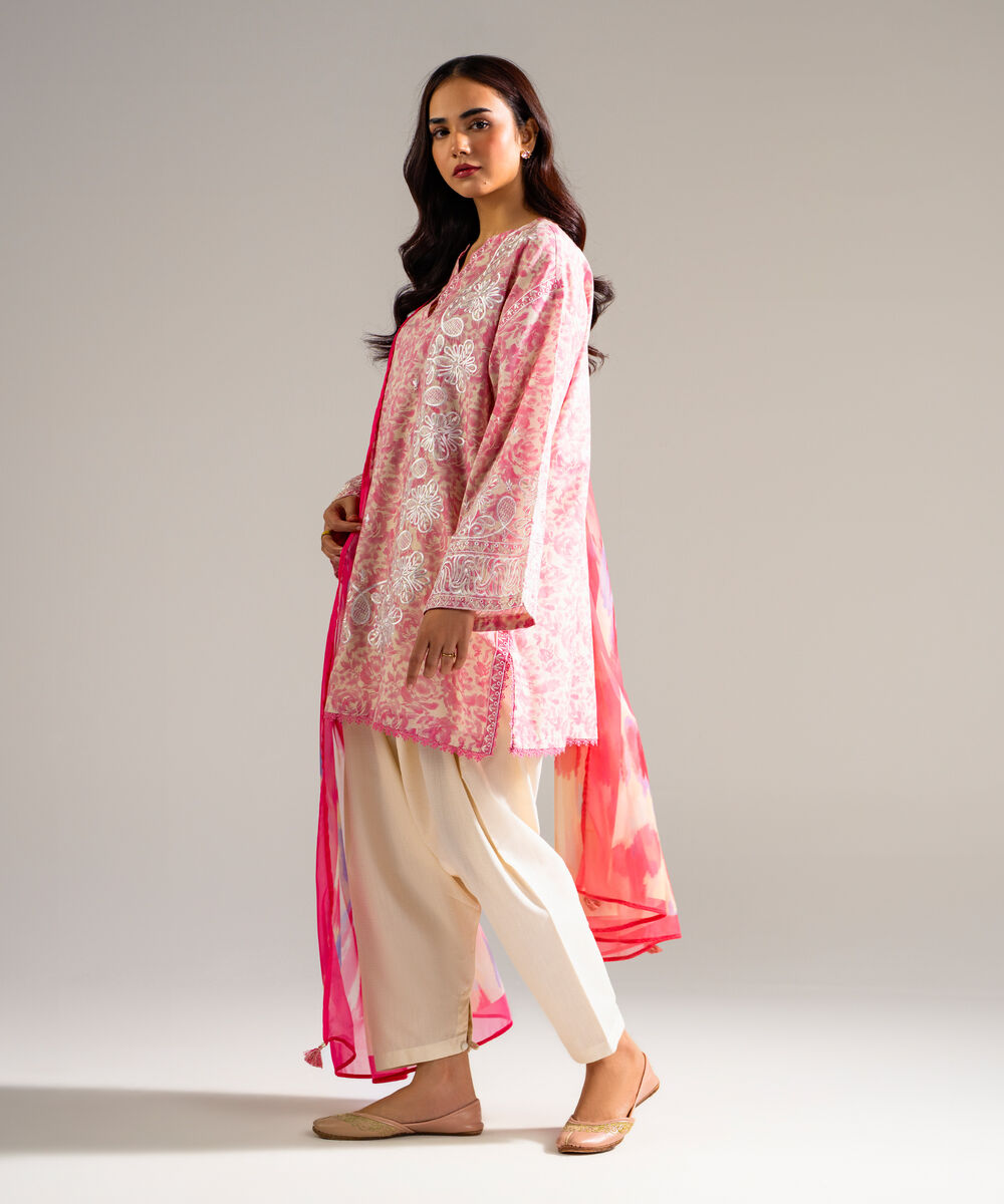 3 Piece - Embroidered Dobby Suit โ Sapphire view 3