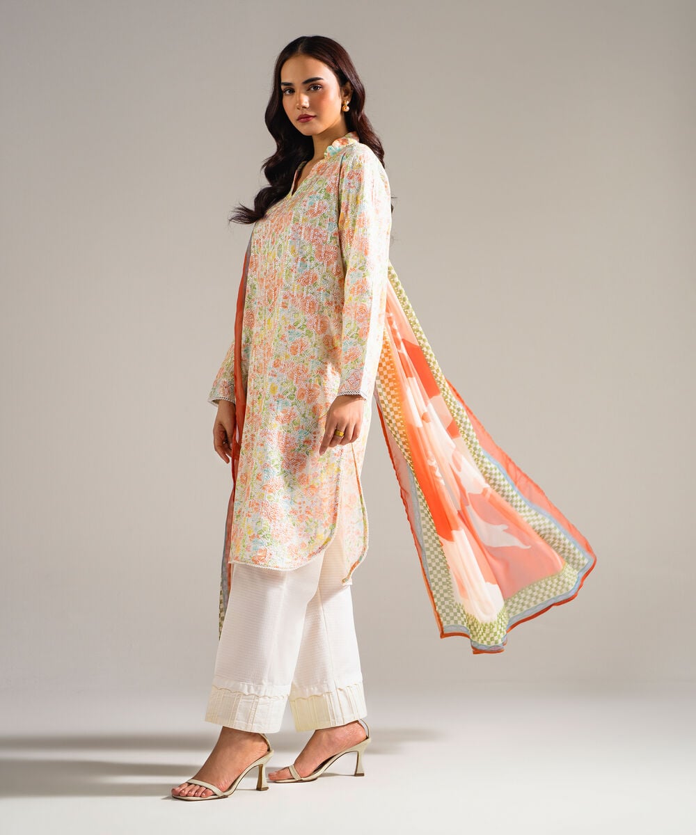 3 Piece - Embroidered Dobby Suit โ Sapphire view 3
